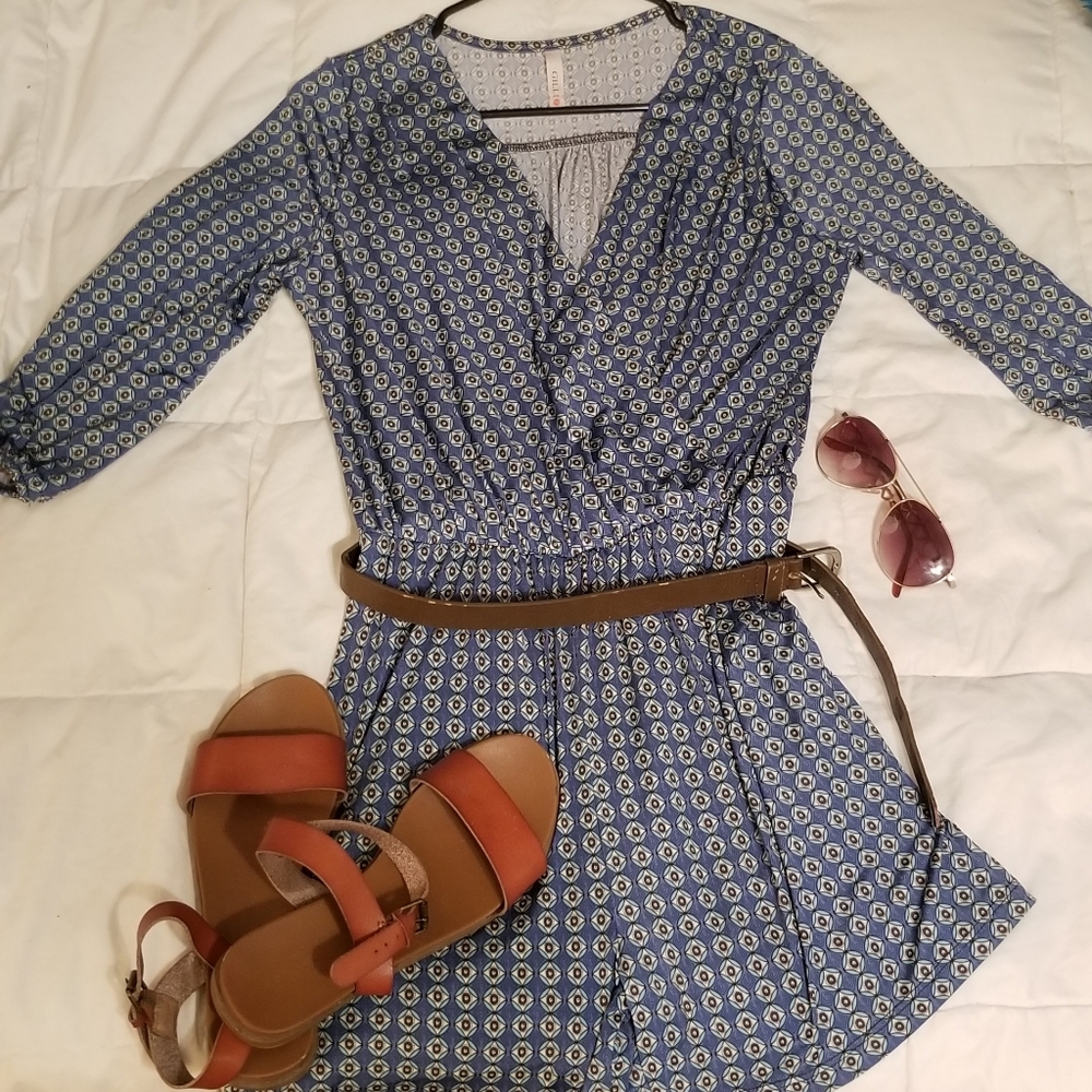 Blue Short Romper + Free belt